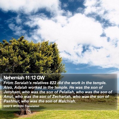 Nehemiah 11:12 GW Bible Verse Image