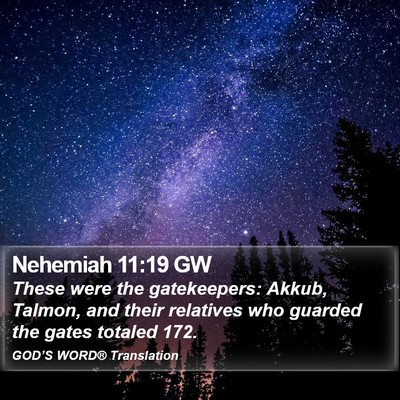 Nehemiah 11:19 GW Bible Verse Image