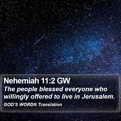 Nehemiah 11:2 GW Bible Verse Image