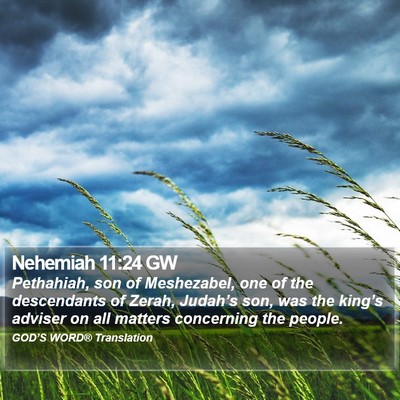 Nehemiah 11:24 GW Bible Verse Image