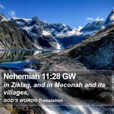 Nehemiah 11:28 GW Bible Verse Image