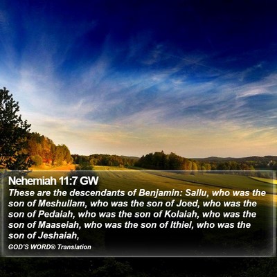 Nehemiah 11:7 GW Bible Verse Image