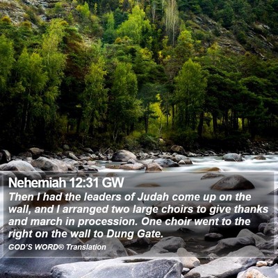 Nehemiah 12:31 GW Bible Verse Image