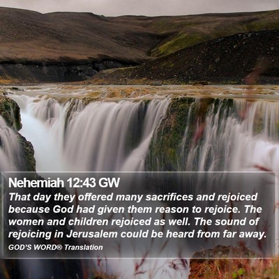 Nehemiah 12:43 GW Bible Verse Image