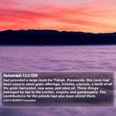 Nehemiah 13:5 GW Bible Verse Image