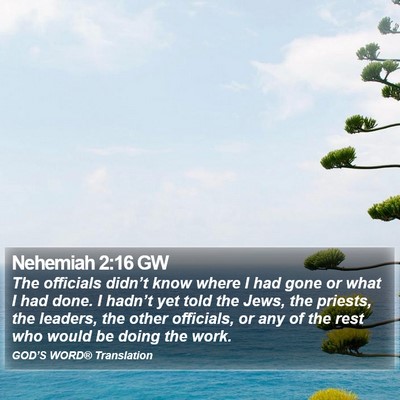 Nehemiah 2:16 GW Bible Verse Image