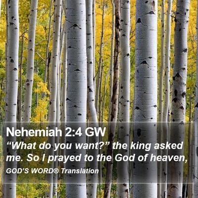 Nehemiah 2:4 GW Bible Verse Image