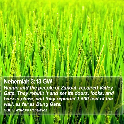 Nehemiah 3:13 GW Bible Verse Image