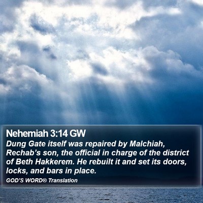Nehemiah 3:14 GW Bible Verse Image