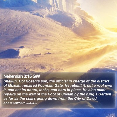 Nehemiah 3:15 GW Bible Verse Image