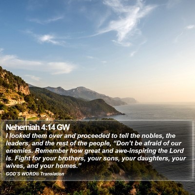 Nehemiah 4:14 GW Bible Verse Image