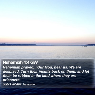 Nehemiah 4:4 GW Bible Verse Image