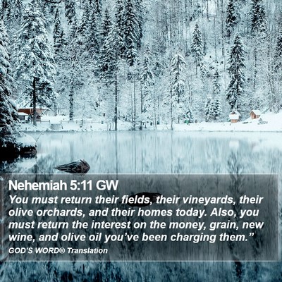Nehemiah 5:11 GW Bible Verse Image