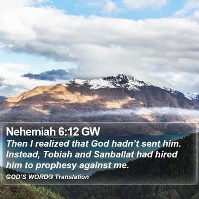 Nehemiah 6:12 GW Bible Verse Image