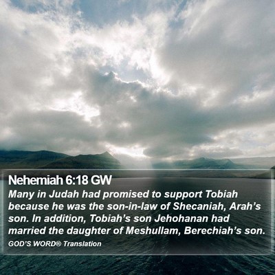 Nehemiah 6:18 GW Bible Verse Image