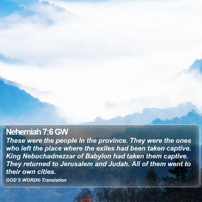 Nehemiah 7:6 GW Bible Verse Image