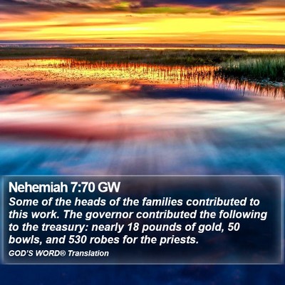 Nehemiah 7:70 GW Bible Verse Image