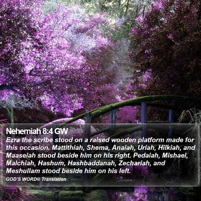 Nehemiah 8:4 GW Bible Verse Image