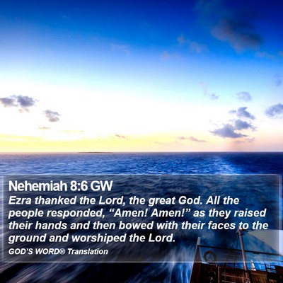 Nehemiah 8:6 GW Bible Verse Image