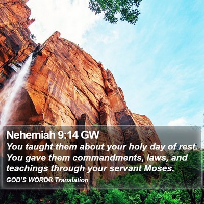 Nehemiah 9:14 GW Bible Verse Image