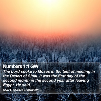 Numbers 1:1 GW Bible Verse Image