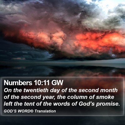 Numbers 10:11 GW Bible Verse Image