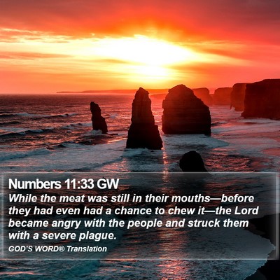 Numbers 11:33 GW Bible Verse Image