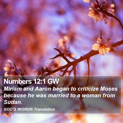 Numbers 12:1 GW Bible Verse Image