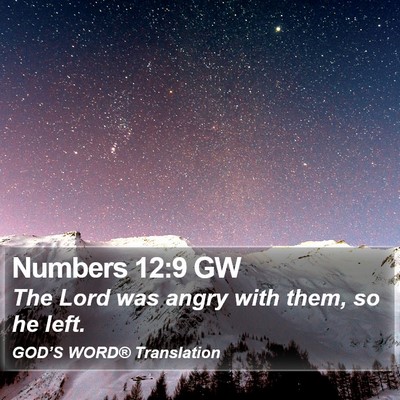 Numbers 12:9 GW Bible Verse Image