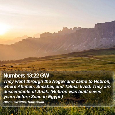 Numbers 13:22 GW Bible Verse Image