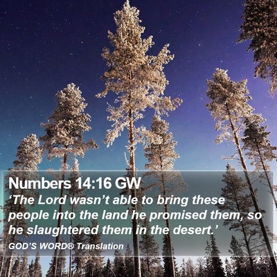 Numbers 14:16 GW Bible Verse Image