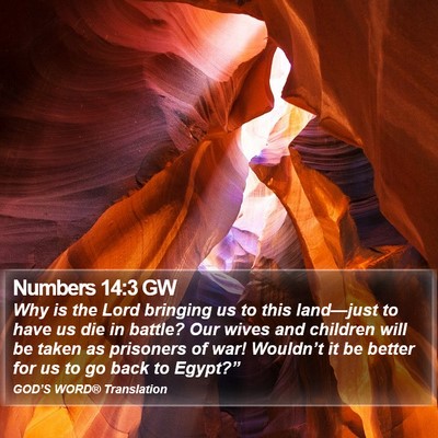 Numbers 14:3 GW Bible Verse Image