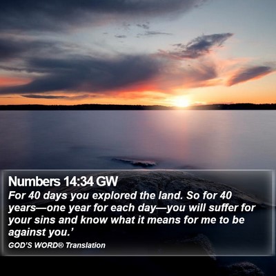 Numbers 14:34 GW Bible Verse Image