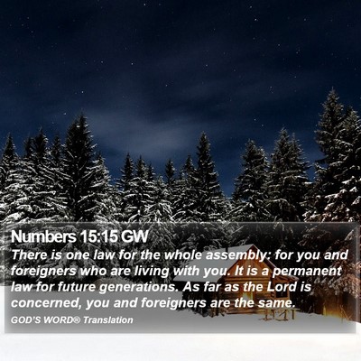 Numbers 15:15 GW Bible Verse Image