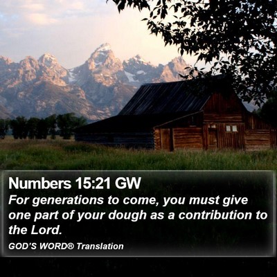 Numbers 15:21 GW Bible Verse Image