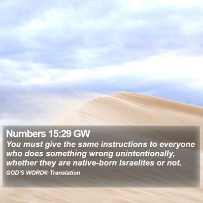 Numbers 15:29 GW Bible Verse Image