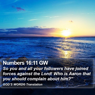 Numbers 16:11 GW Bible Verse Image