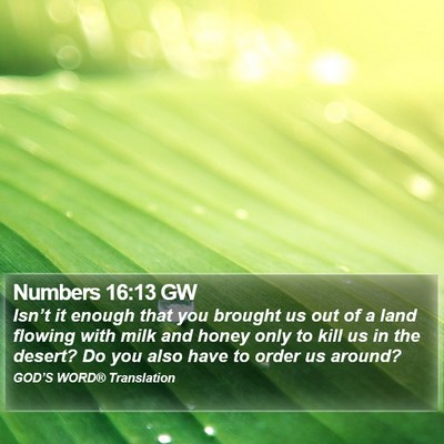 Numbers 16:13 GW Bible Verse Image