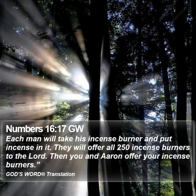 Numbers 16:17 GW Bible Verse Image