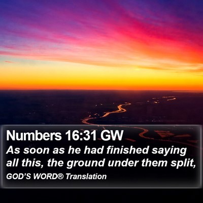 Numbers 16:31 GW Bible Verse Image
