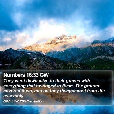 Numbers 16:33 GW Bible Verse Image