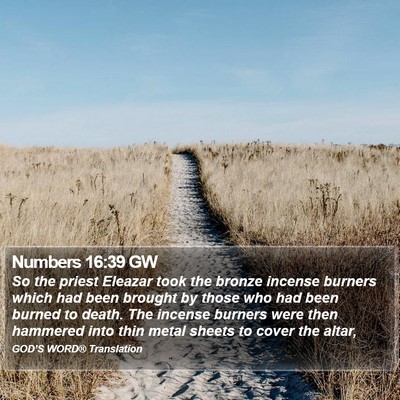 Numbers 16:39 GW Bible Verse Image