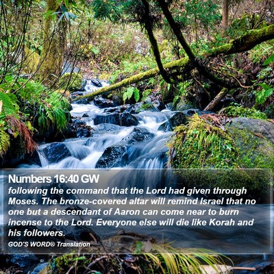 Numbers 16:40 GW Bible Verse Image