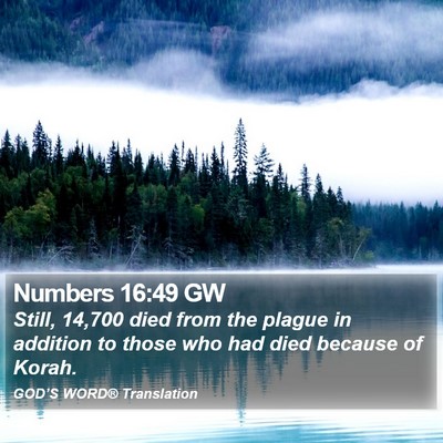 Numbers 16:49 GW Bible Verse Image