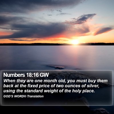 Numbers 18:16 GW Bible Verse Image