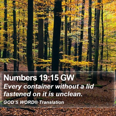 Numbers 19:15 GW Bible Verse Image