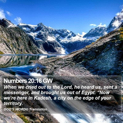 Numbers 20:16 GW Bible Verse Image