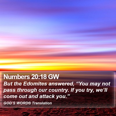 Numbers 20:18 GW Bible Verse Image