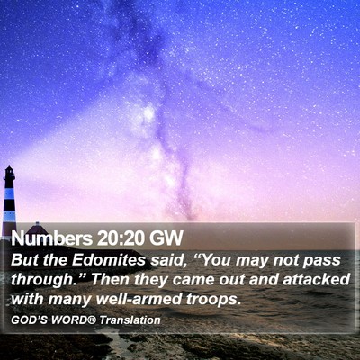 Numbers 20:20 GW Bible Verse Image