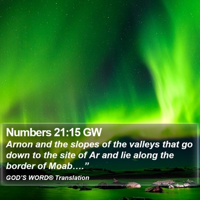 Numbers 21:15 GW Bible Verse Image